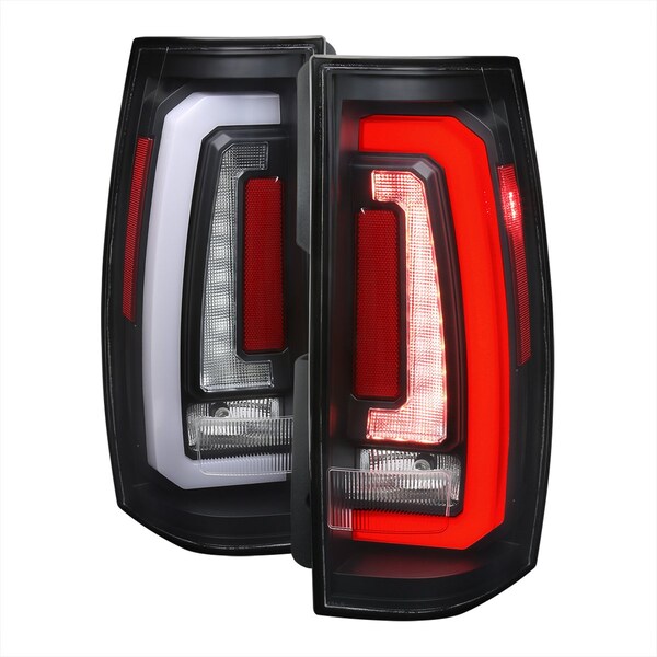 Spec-D Tuning LED TAILLIGHT MATTE BLACK HOUSING AND CLEAR LENS, 2PK LT-DEN07JMLED-SQ-RS - main